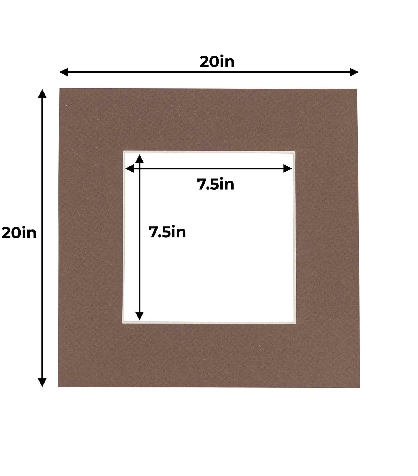 Chocolate Brown Precut Acid-Free Matboard Set with Clear Bag & Backing