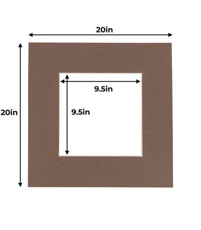 Pack of 25 Chocolate Brown Precut Acid-Free Matboard Set with Clear Bags & Backings