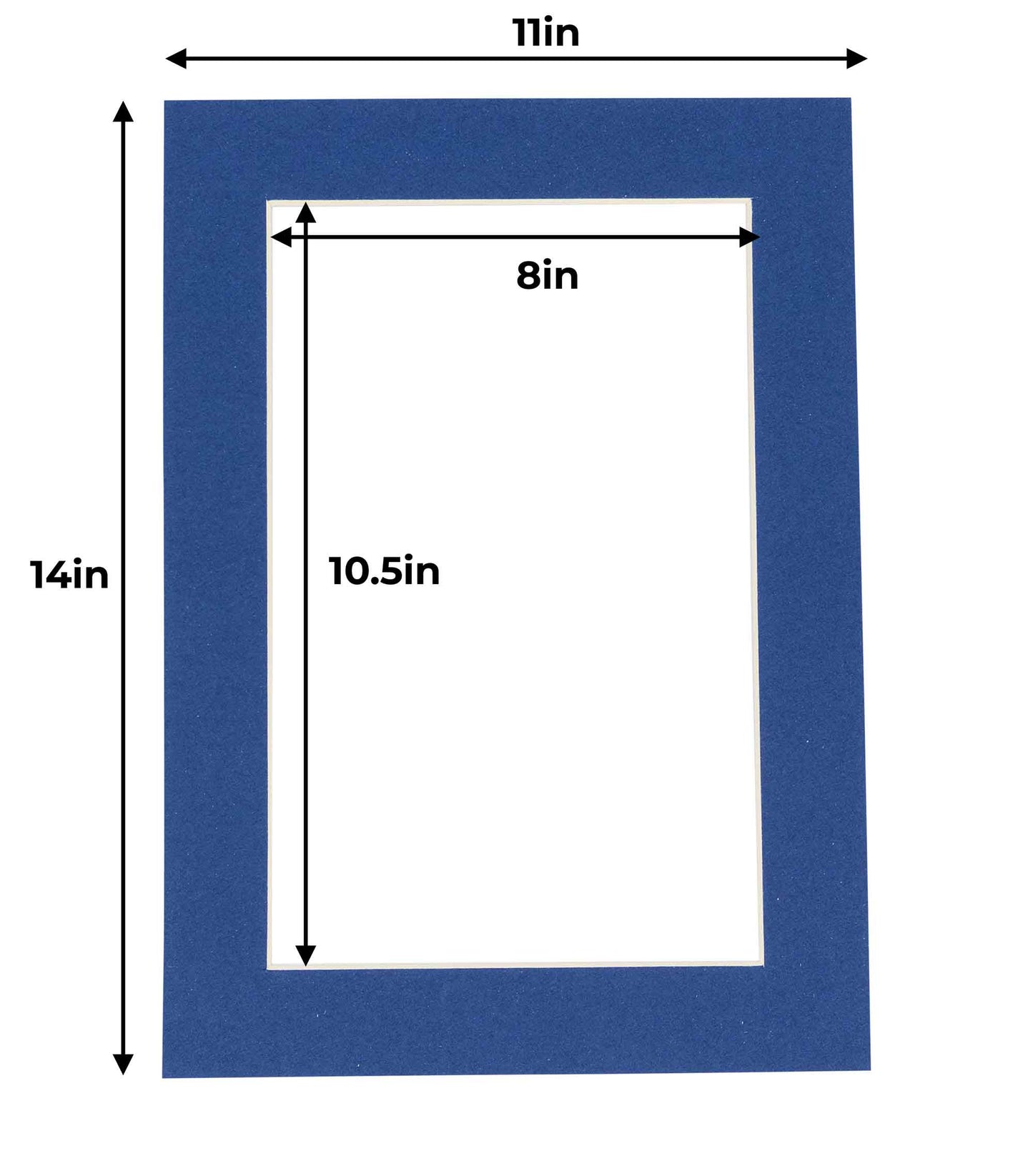 Pack of 10 Bottle Blue Precut Acid-Free Matboard Set with Clear Bags & Backings