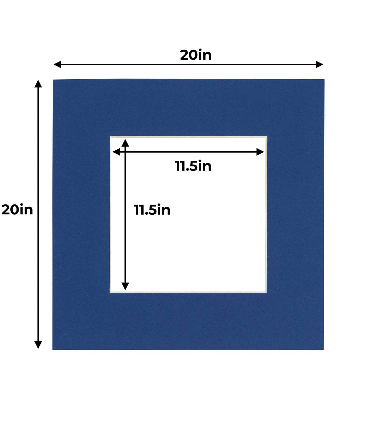 Pack of 25 Bottle Blue Precut Acid-Free Matboard Set with Clear Bags & Backings
