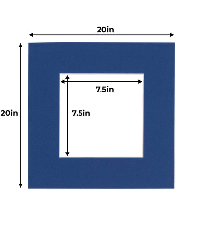 Bottle Blue Precut Acid-Free Matboard Set with Clear Bag & Backing