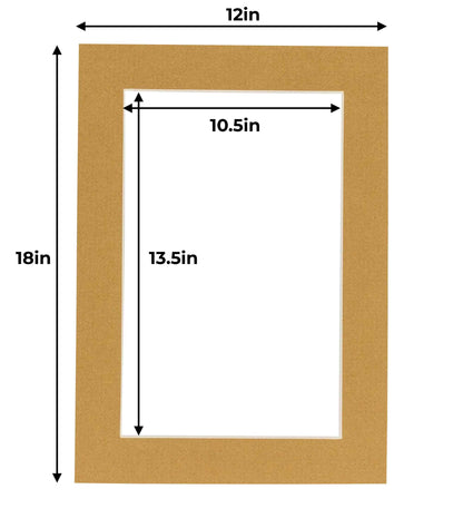 Pack of 25 Rattan Beige Precut Acid-Free Matboard Set with Clear Bags & Backings