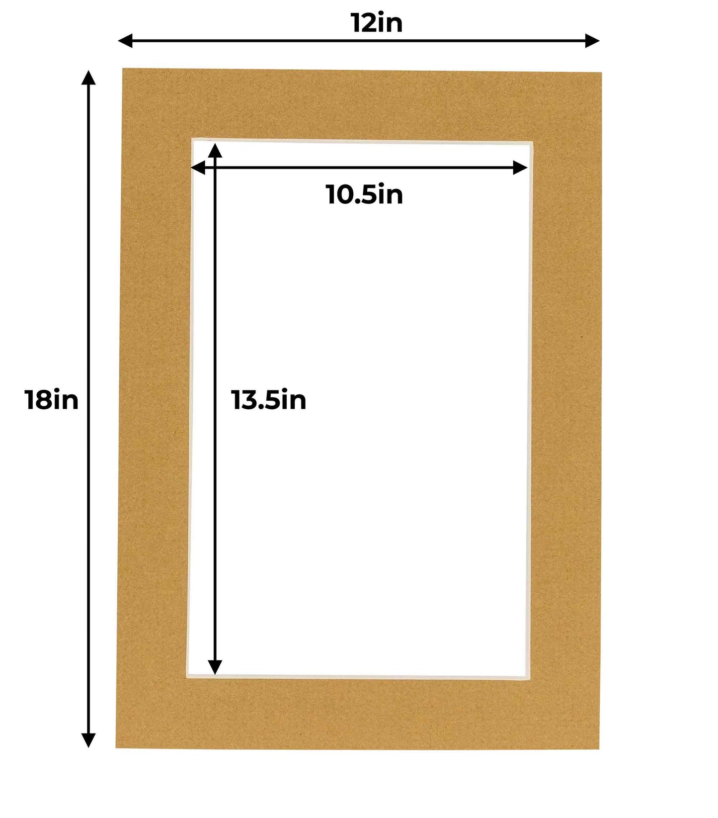 Pack of 10 Rattan Beige Precut Acid-Free Matboard Set with Clear Bags & Backings