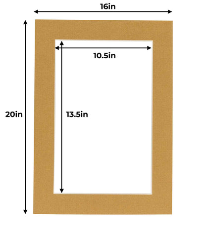 Pack of 10 Rattan Beige Precut Acid-Free Matboard Set with Clear Bags & Backings