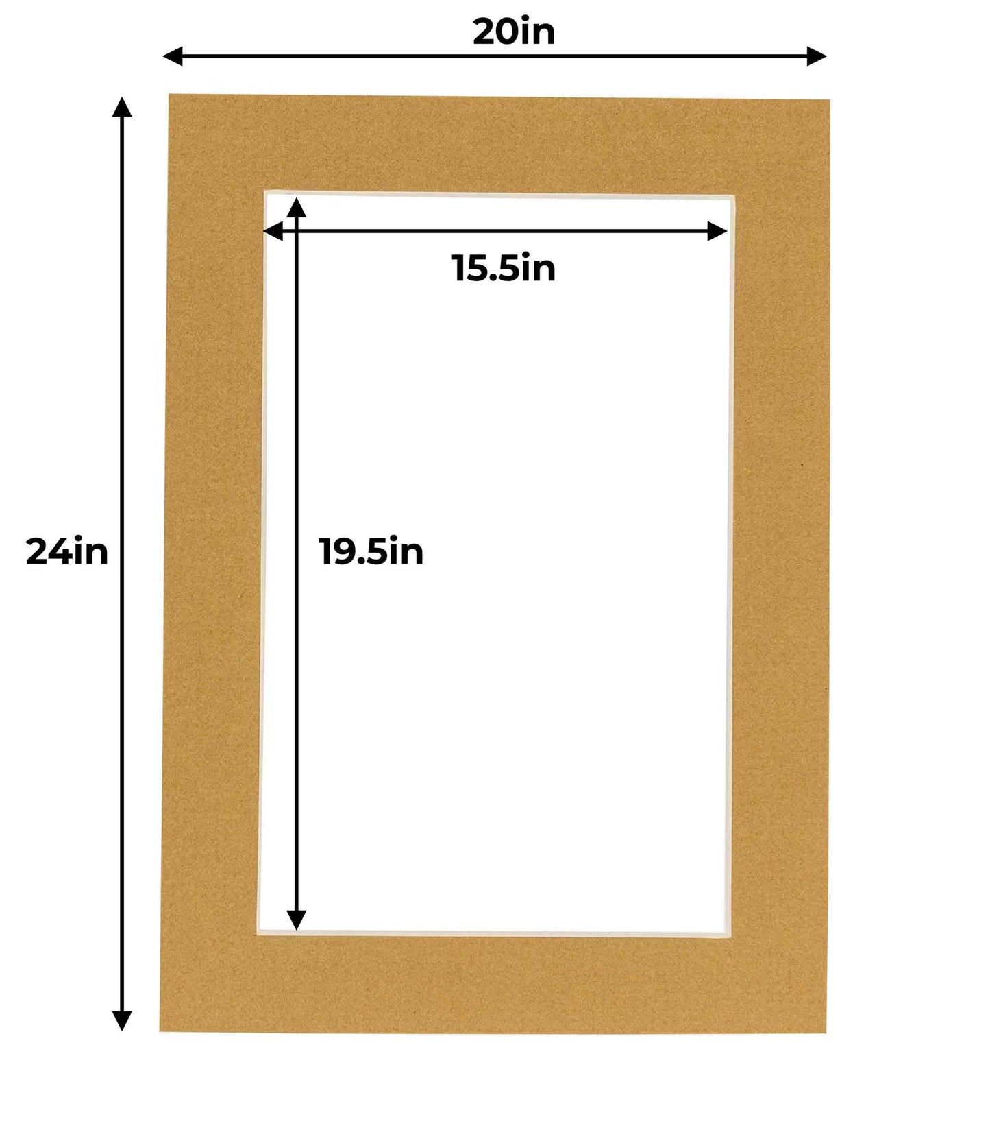 Pack of 25 Rattan Beige Precut Acid-Free Matboard Set with Clear Bags & Backings
