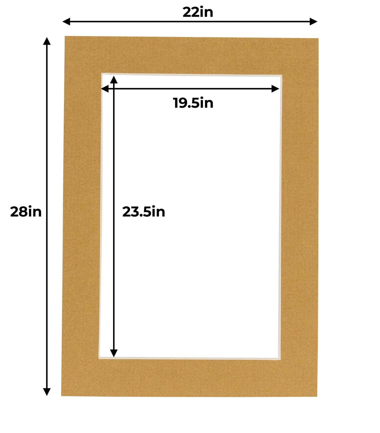 Pack of 10 Rattan Beige Precut Acid-Free Matboard Set with Clear Bags & Backings