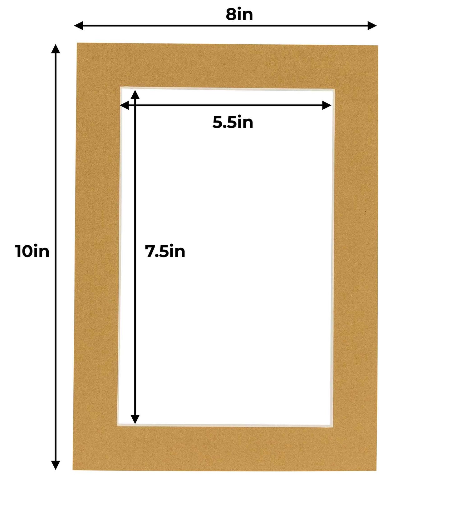Pack of 10 Rattan Beige Precut Acid-Free Matboard Set with Clear Bags & Backings