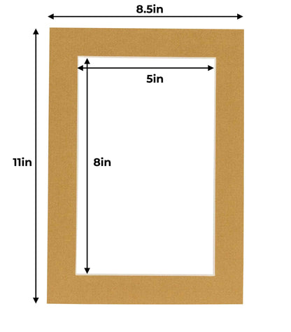 Pack of 25 Rattan Beige Precut Acid-Free Matboards