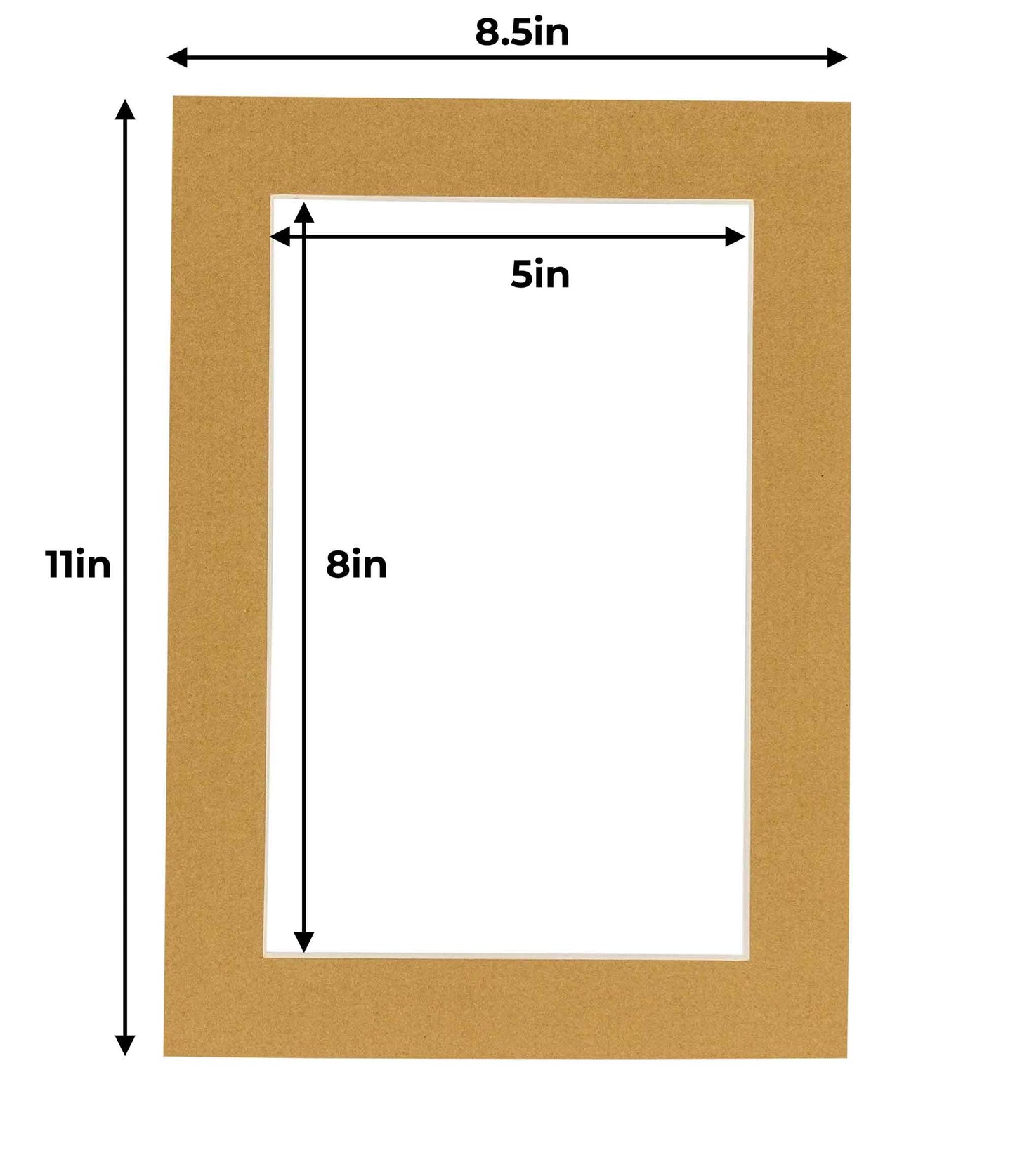 Pack of 10 Rattan Beige Precut Acid-Free Matboard Set with Clear Bags & Backings
