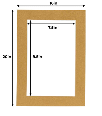 Pack of 10 Rattan Beige Precut Acid-Free Matboard Set with Clear Bags & Backings