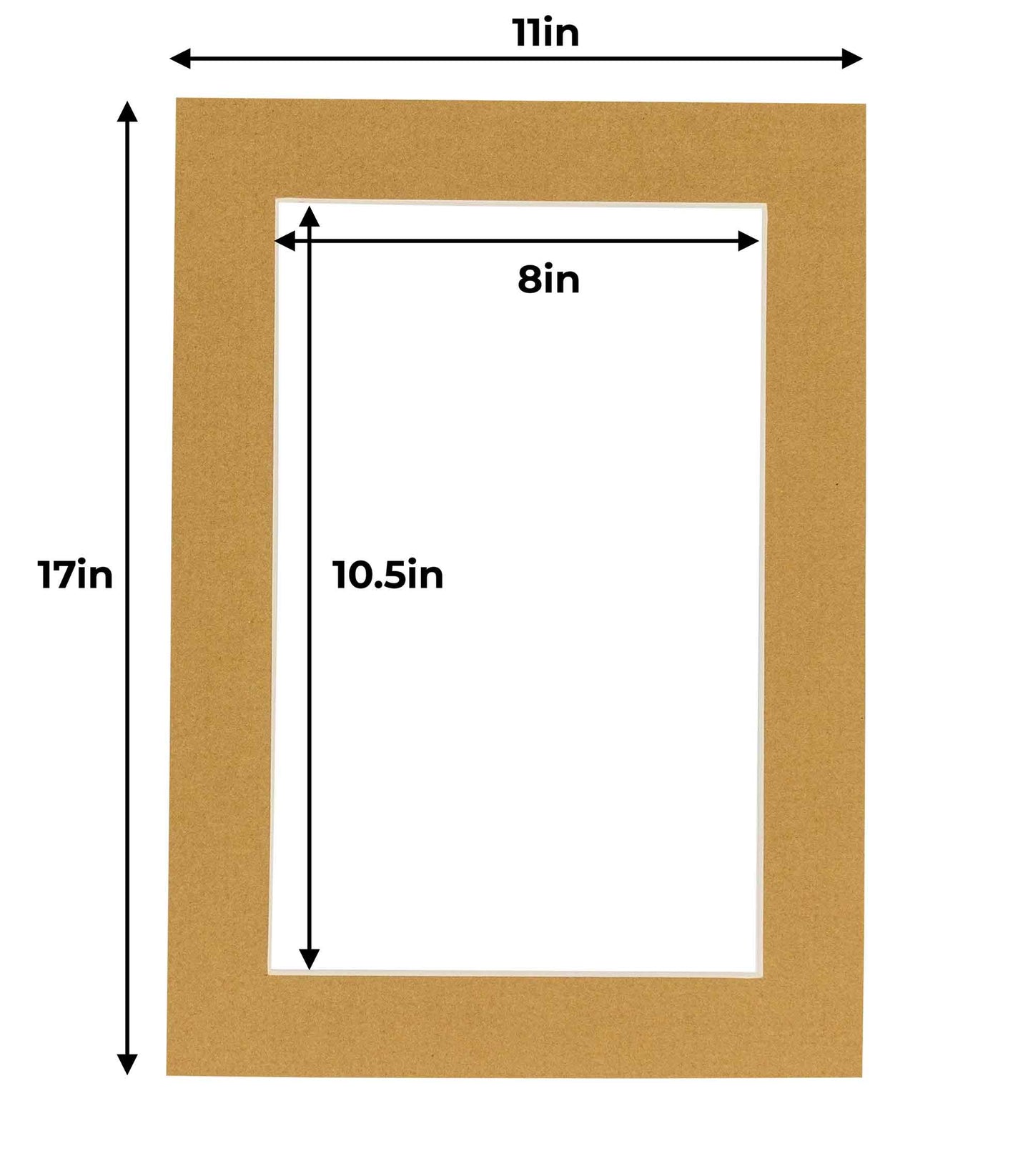 Pack of 10 Rattan Beige Precut Acid-Free Matboard Set with Clear Bags & Backings