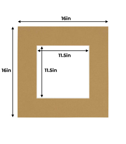 Pack of 25 Rattan Beige Precut Acid-Free Matboard Set with Clear Bags & Backings