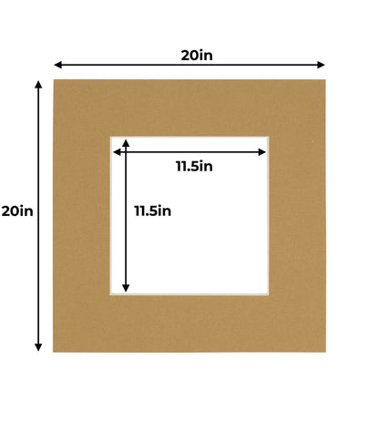 Pack of 25 Rattan Beige Precut Acid-Free Matboard Set with Clear Bags & Backings