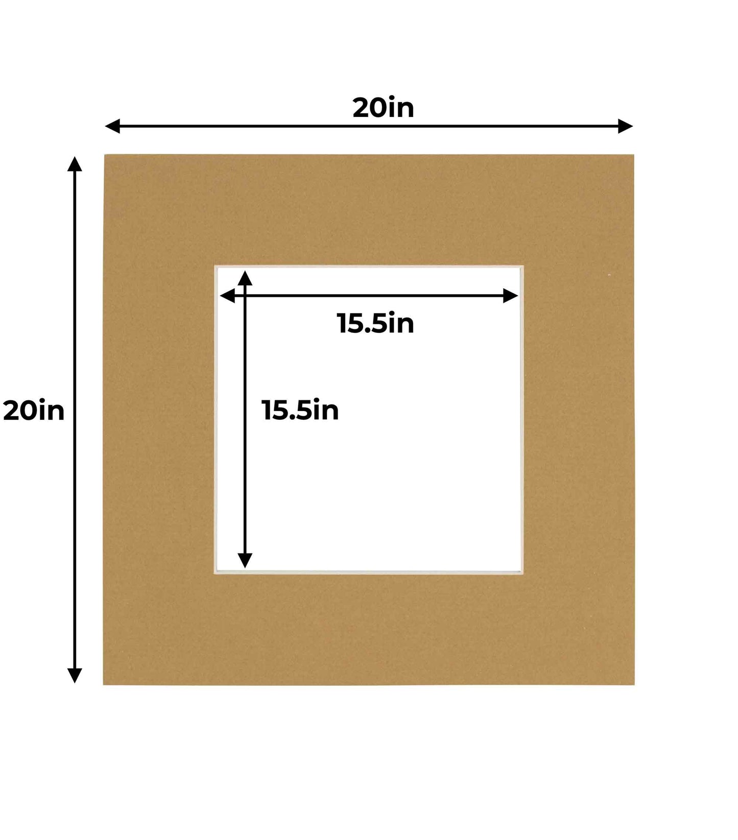 Pack of 25 Rattan Beige Precut Acid-Free Matboard Set with Clear Bags & Backings
