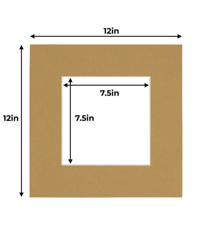Pack of 10 Rattan Beige Precut Acid-Free Matboard Set with Clear Bags & Backings