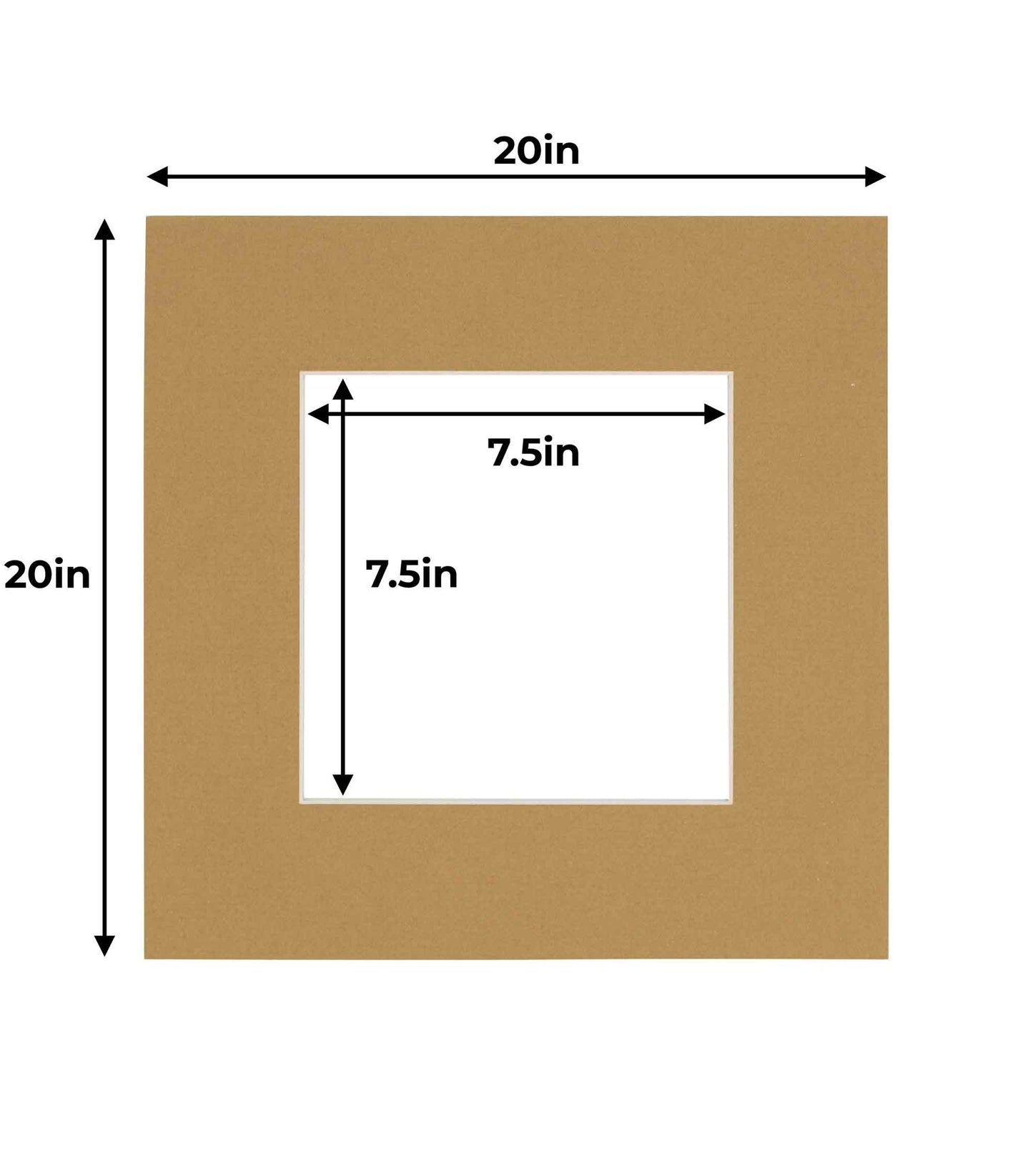 Pack of 25 Rattan Beige Precut Acid-Free Matboard Set with Clear Bags & Backings
