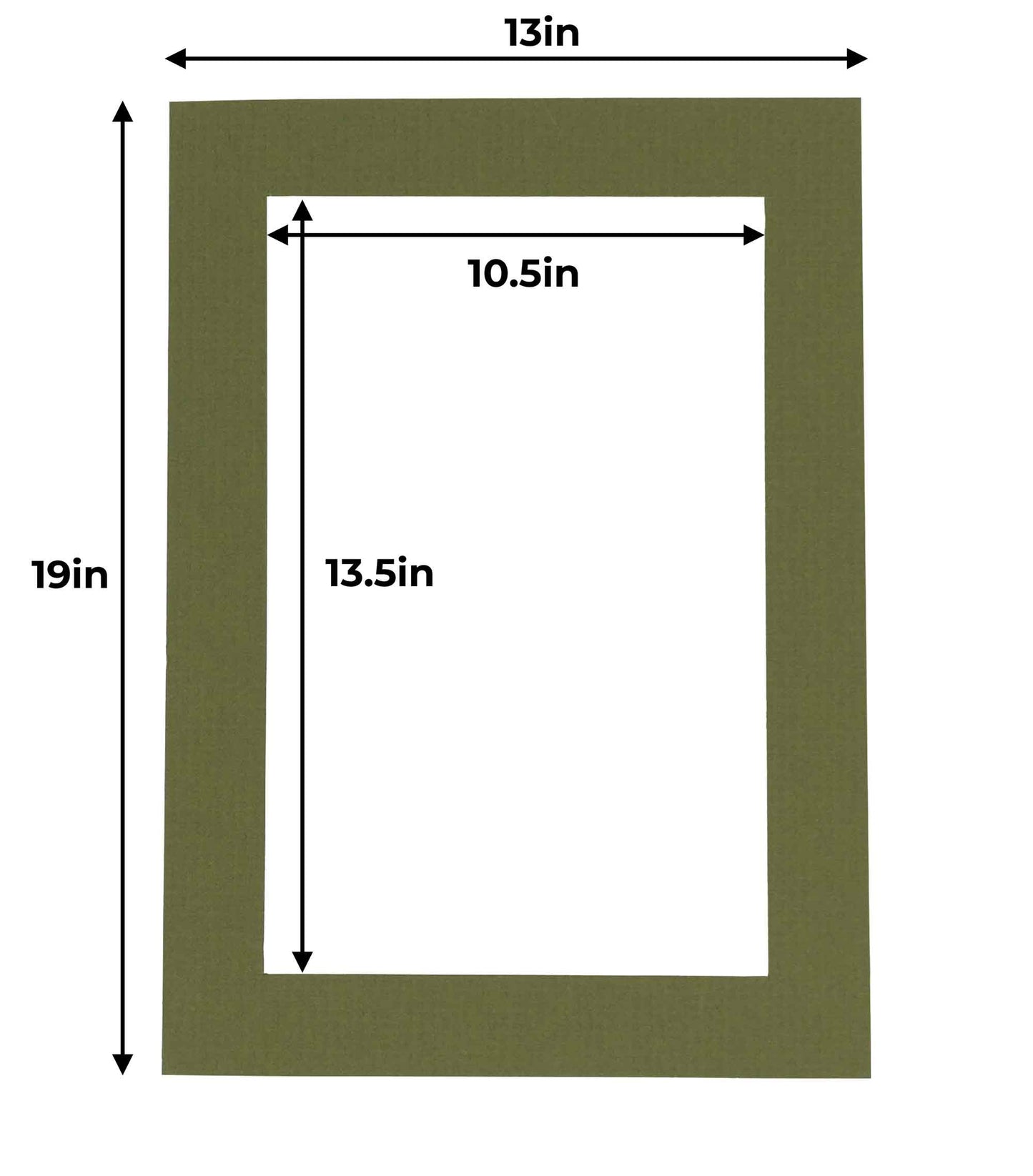 Pack of 25 Dill Green Precut Acid-Free Matboard Set with Clear Bags & Backings