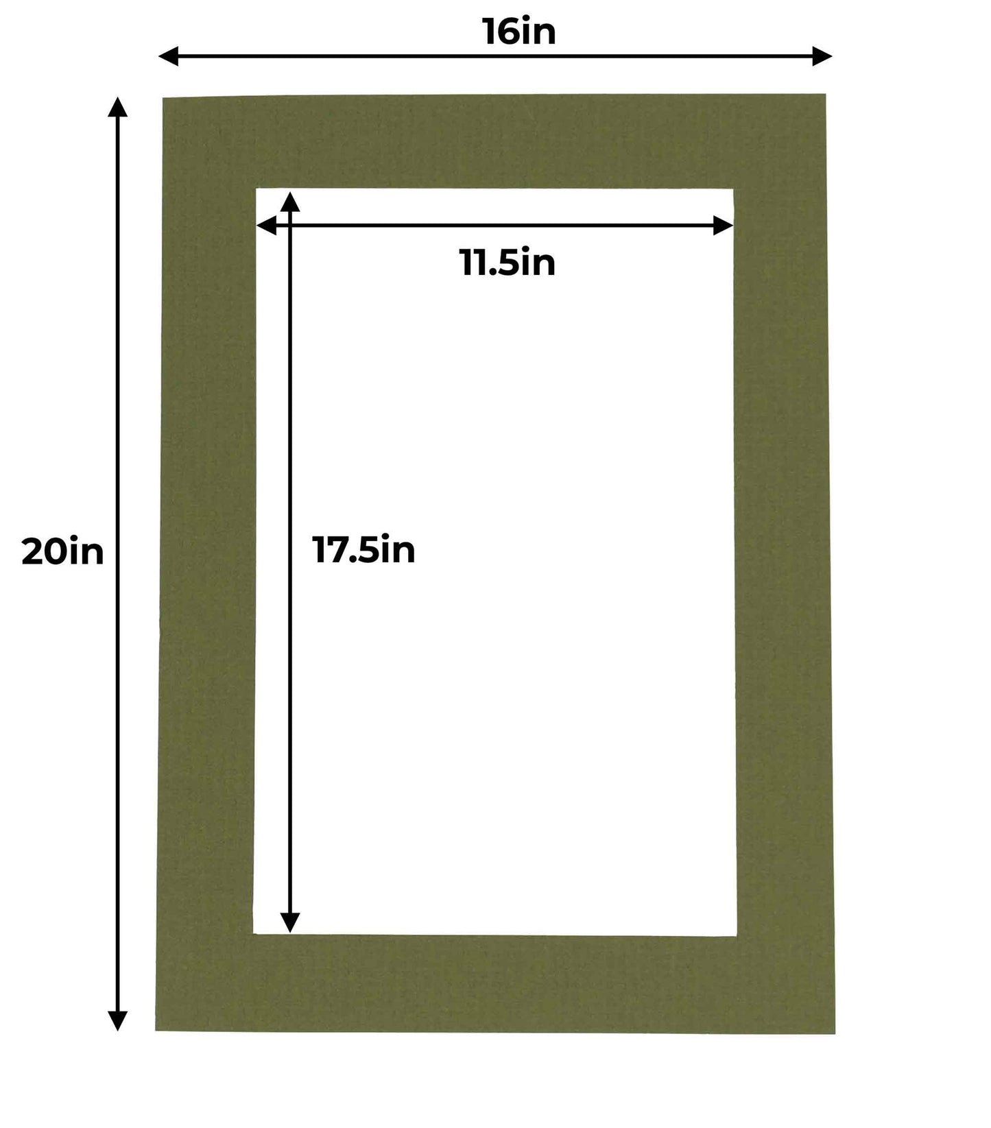 Pack of 10 Dill Green Precut Acid-Free Matboards