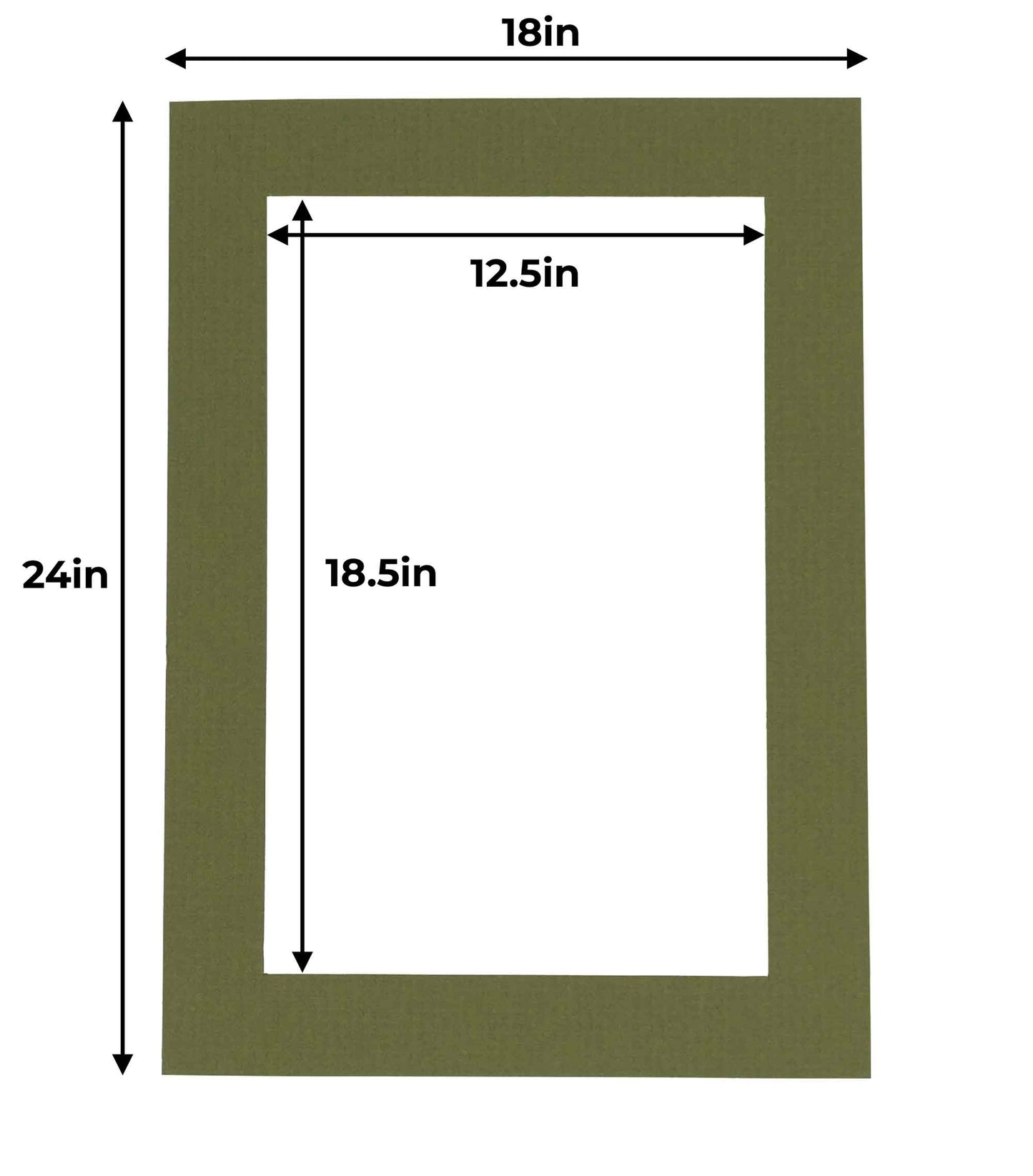 Pack of 25 Dill Green Precut Acid-Free Matboards