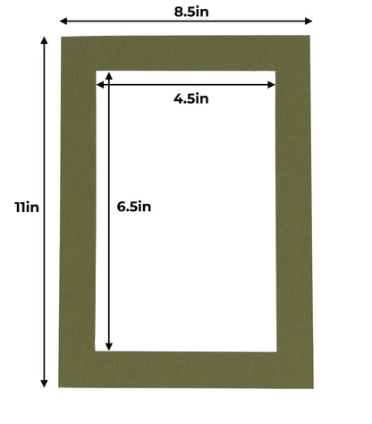 Dill Green Precut Acid-Free Matboard Set with Clear Bag & Backing