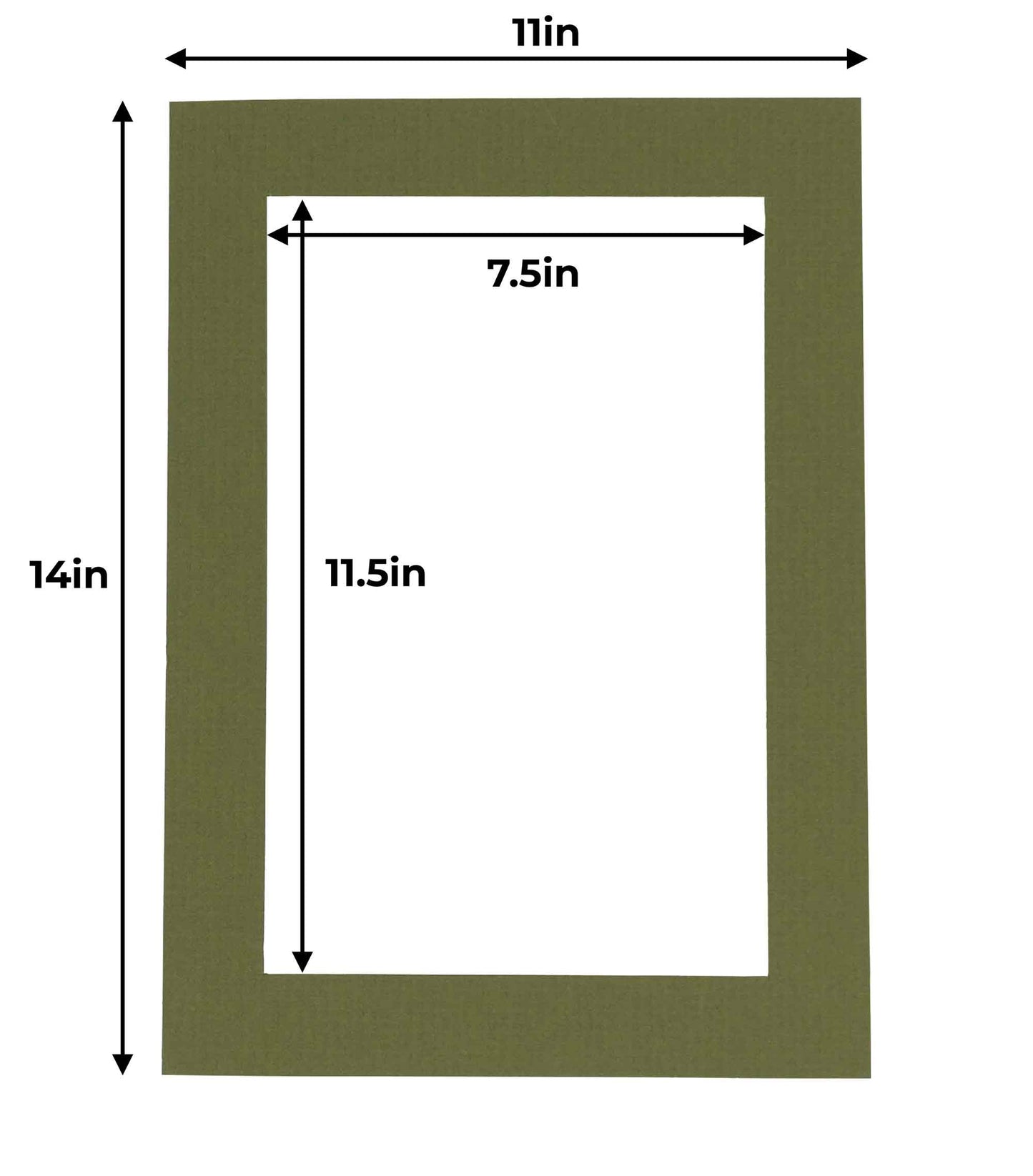 Dill Green Precut Acid-Free Matboard Set with Clear Bag & Backing