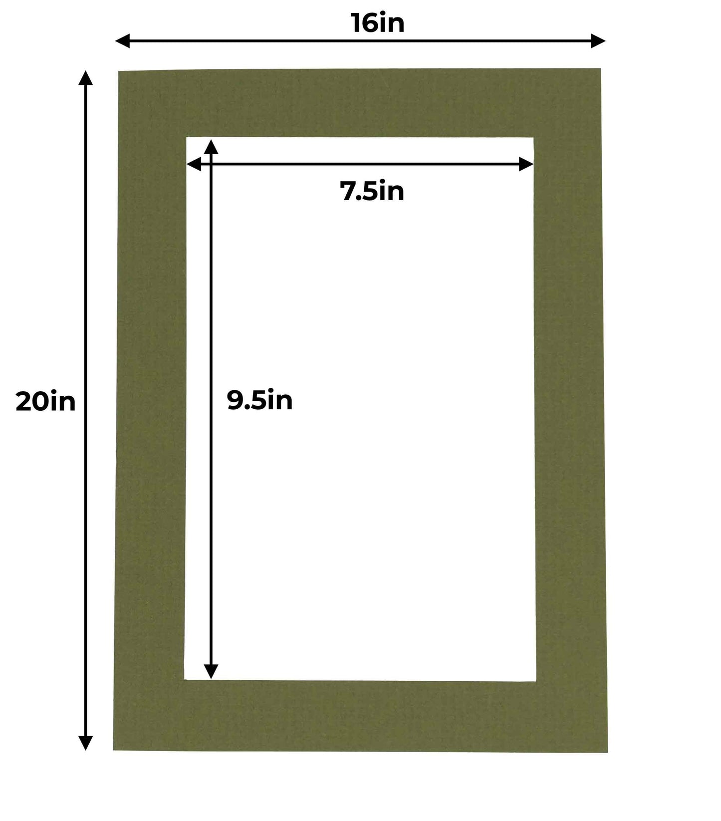 Pack of 25 Dill Green Precut Acid-Free Matboards