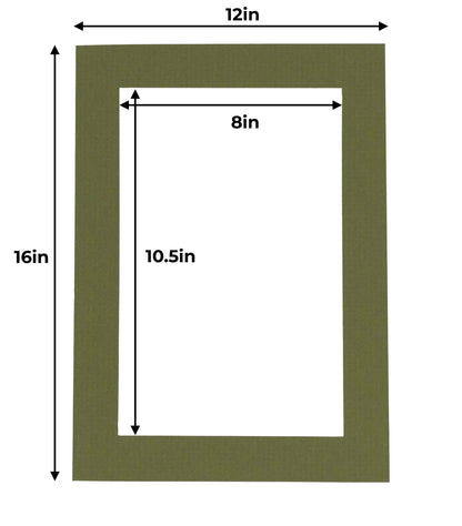 Pack of 10 Dill Green Precut Acid-Free Matboards