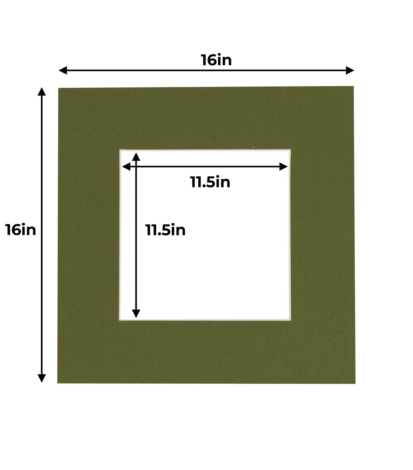 Pack of 25 Dill Green Precut Acid-Free Matboard Set with Clear Bags & Backings
