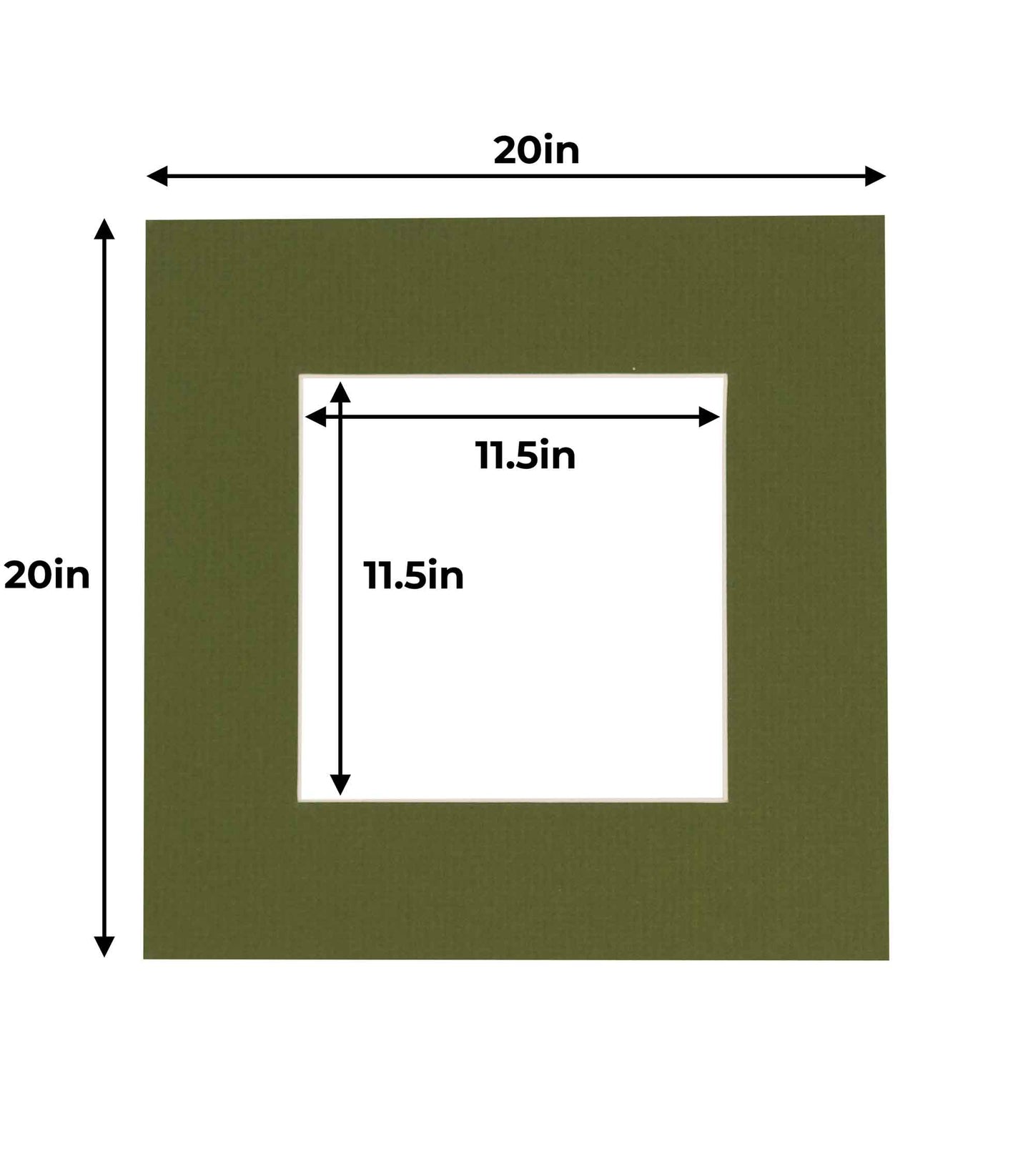 Pack of 25 Dill Green Precut Acid-Free Matboard Set with Clear Bags & Backings