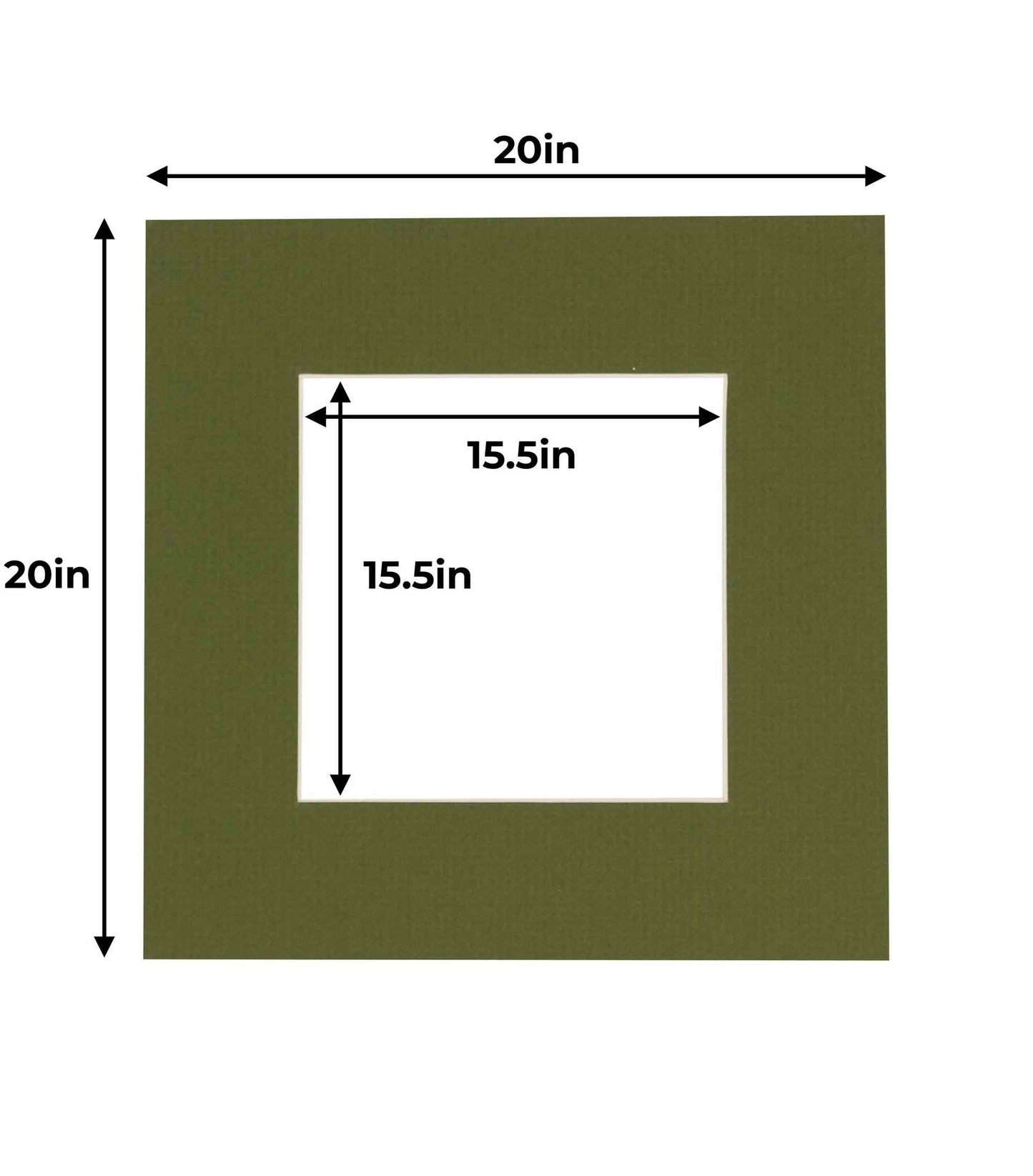 Pack of 25 Dill Green Precut Acid-Free Matboard Set with Clear Bags & Backings