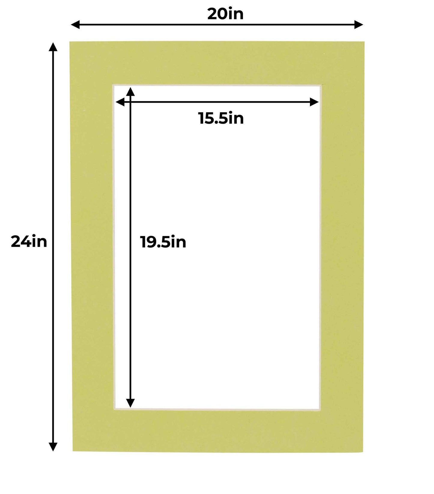 Pack of 25 Pistachio Green Precut Acid-Free Matboard Set with Clear Bags & Backings