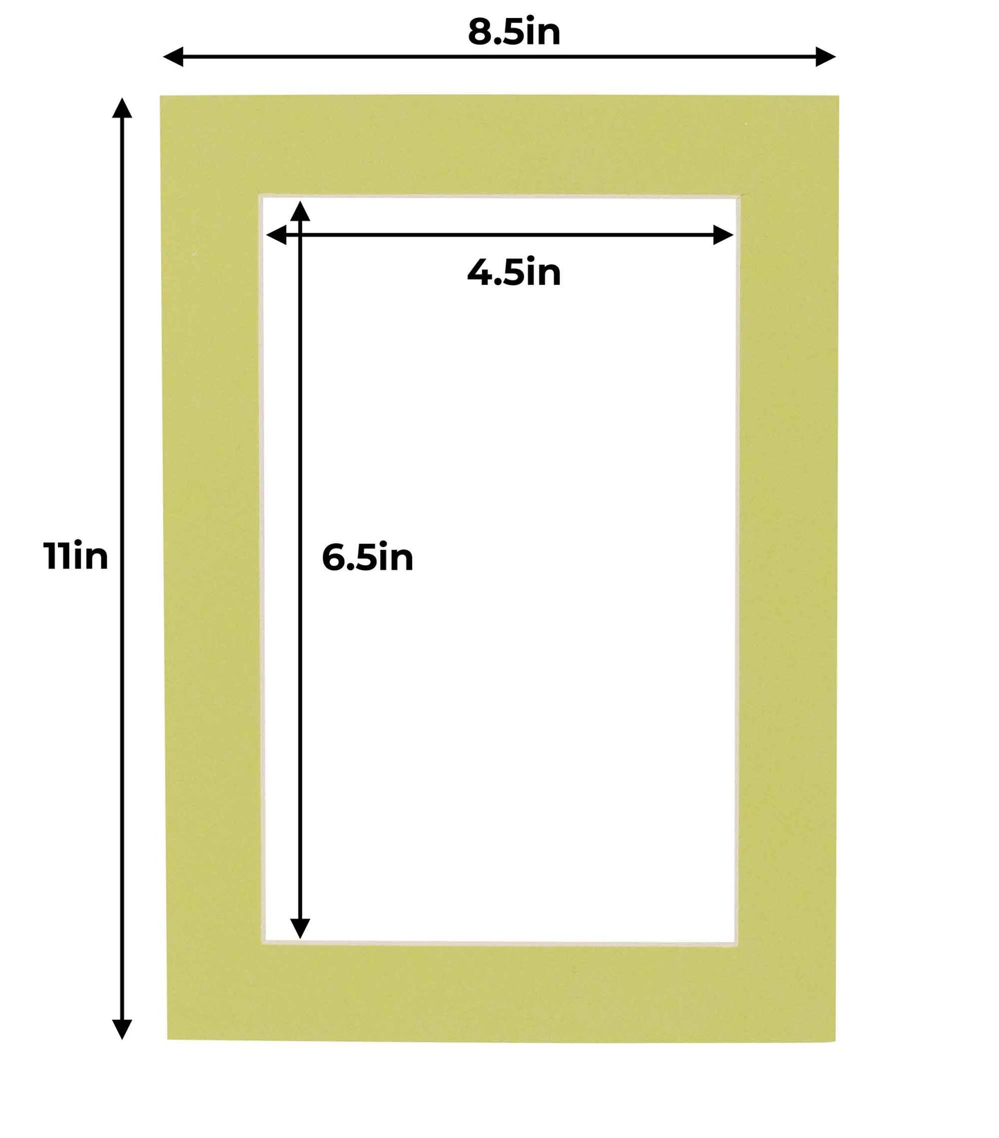 Pack of 10 Pistachio Green Precut Acid-Free Matboard Set with Clear Bags & Backings