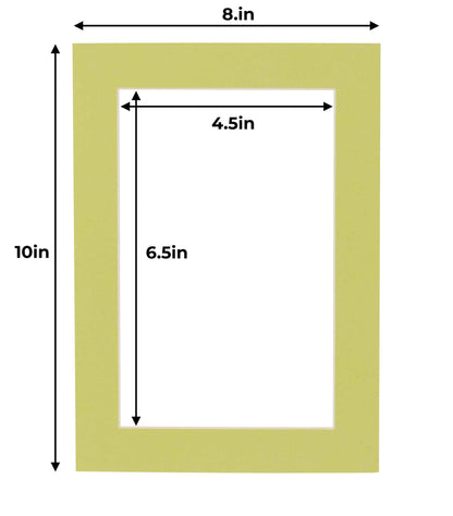 Pistachio Green Precut Acid-Free Matboard Set with Clear Bag & Backing