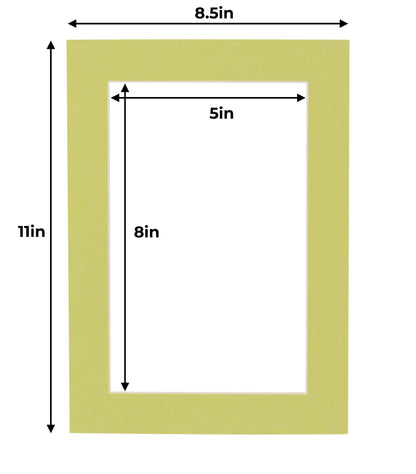 Pistachio Green Precut Acid-Free Matboard Set with Clear Bag & Backing