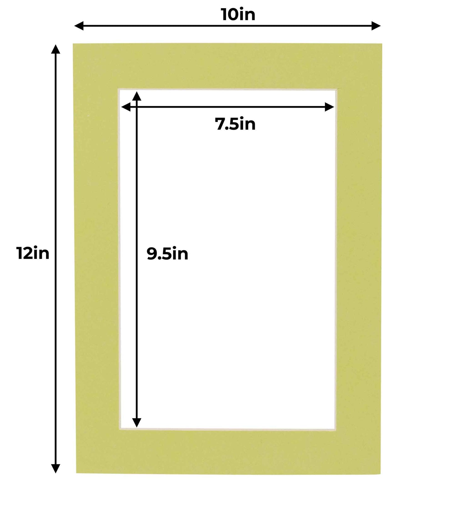 Pack of 10 Pistachio Green Precut Acid-Free Matboard Set with Clear Bags & Backings