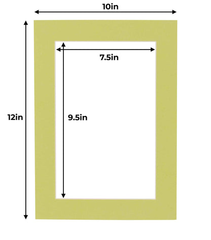 Pack of 25 Pistachio Green Precut Acid-Free Matboard Set with Clear Bags & Backings