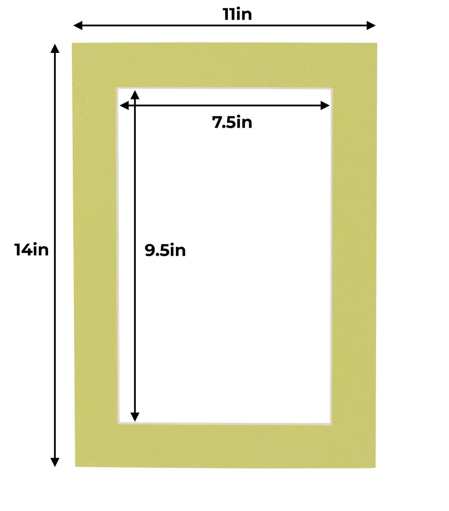 Pack of 25 Pistachio Green Precut Acid-Free Matboard Set with Clear Bags & Backings