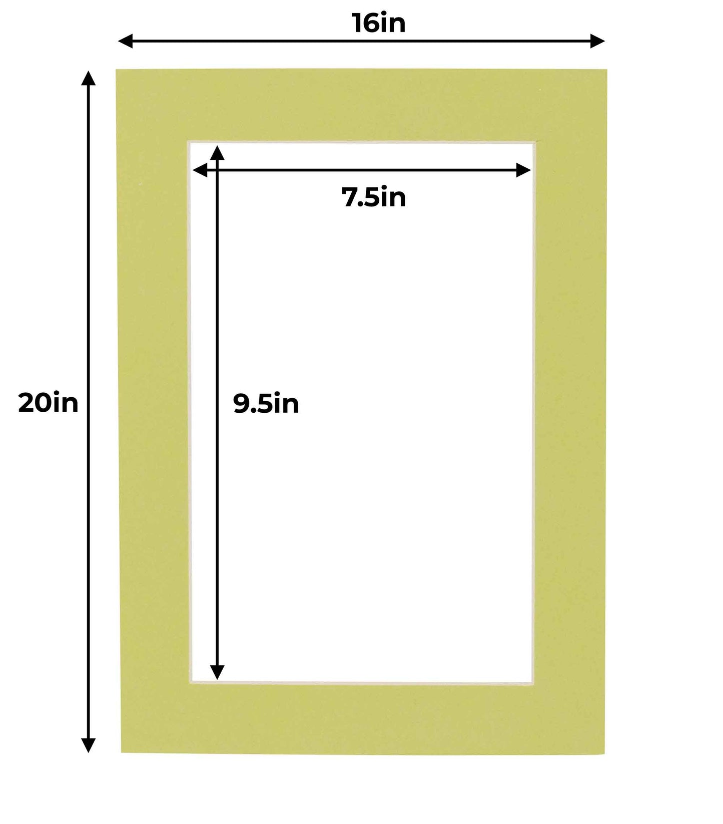 Pistachio Green Precut Acid-Free Matboard Set with Clear Bag & Backing