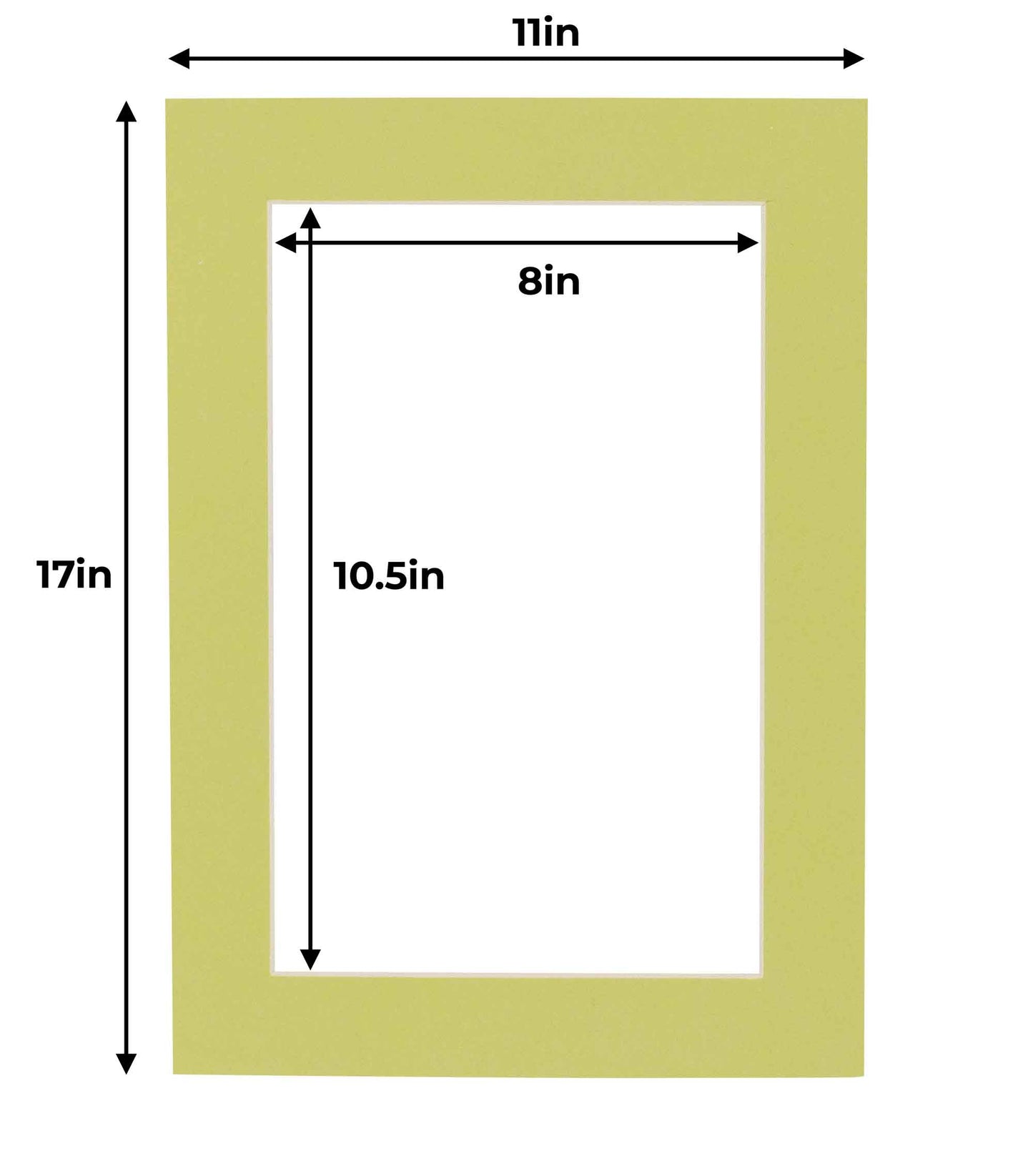 Pack of 25 Pistachio Green Precut Acid-Free Matboard Set with Clear Bags & Backings
