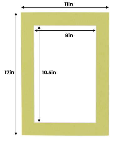 Pistachio Green Precut Acid-Free Matboard Set with Clear Bag & Backing