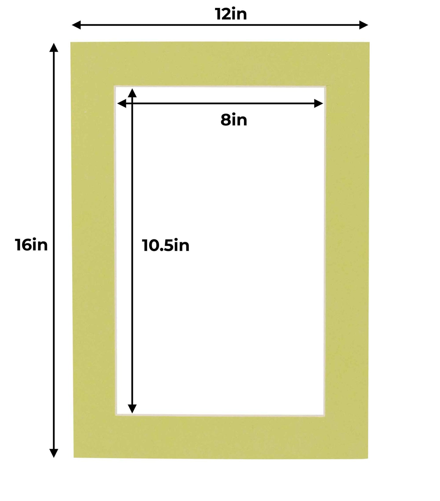 Pack of 25 Pistachio Green Precut Acid-Free Matboard Set with Clear Bags & Backings