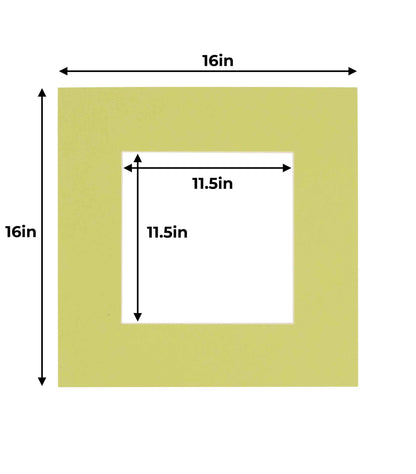 Pack of 25 Pistachio Green Precut Acid-Free Matboard Set with Clear Bags & Backings