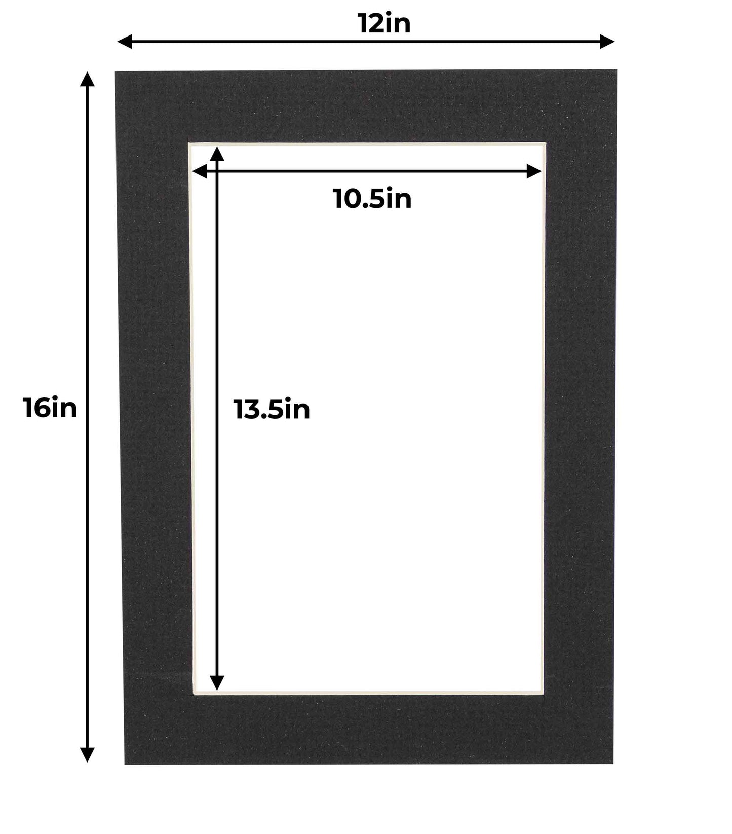 Pack of 10 Textured Black Precut Acid-Free Matboards