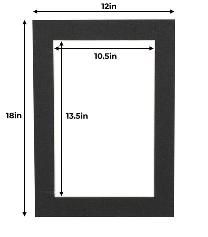 Pack of 10 Textured Black Precut Acid-Free Matboards