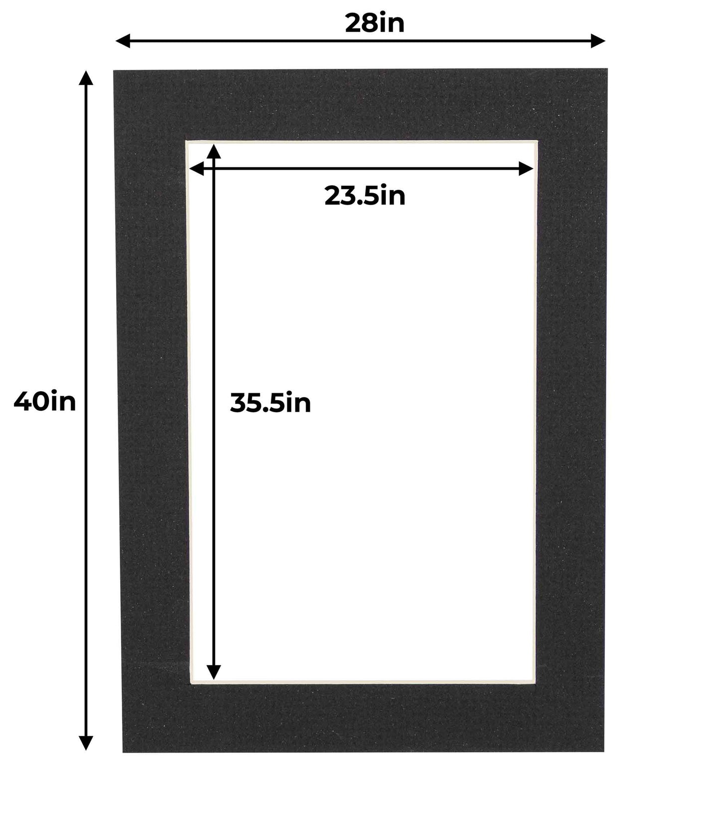 Pack of 25 Textured Black Precut Acid-Free Matboards