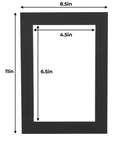 Pack of 25 Textured Black Precut Acid-Free Matboards
