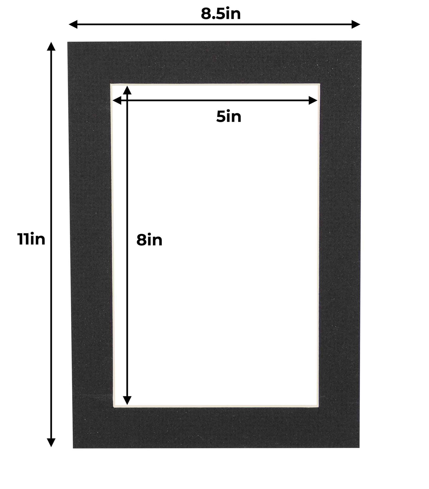 Pack of 25 Textured Black Precut Acid-Free Matboards