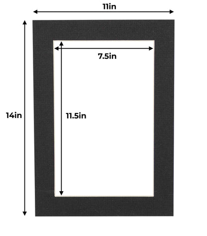 Pack of 10 Textured Black Precut Acid-Free Matboards