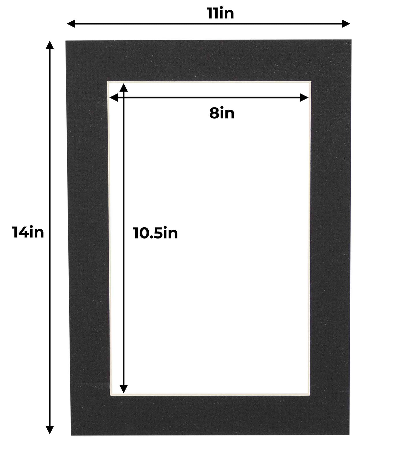 Pack of 25 Textured Black Precut Acid-Free Matboards