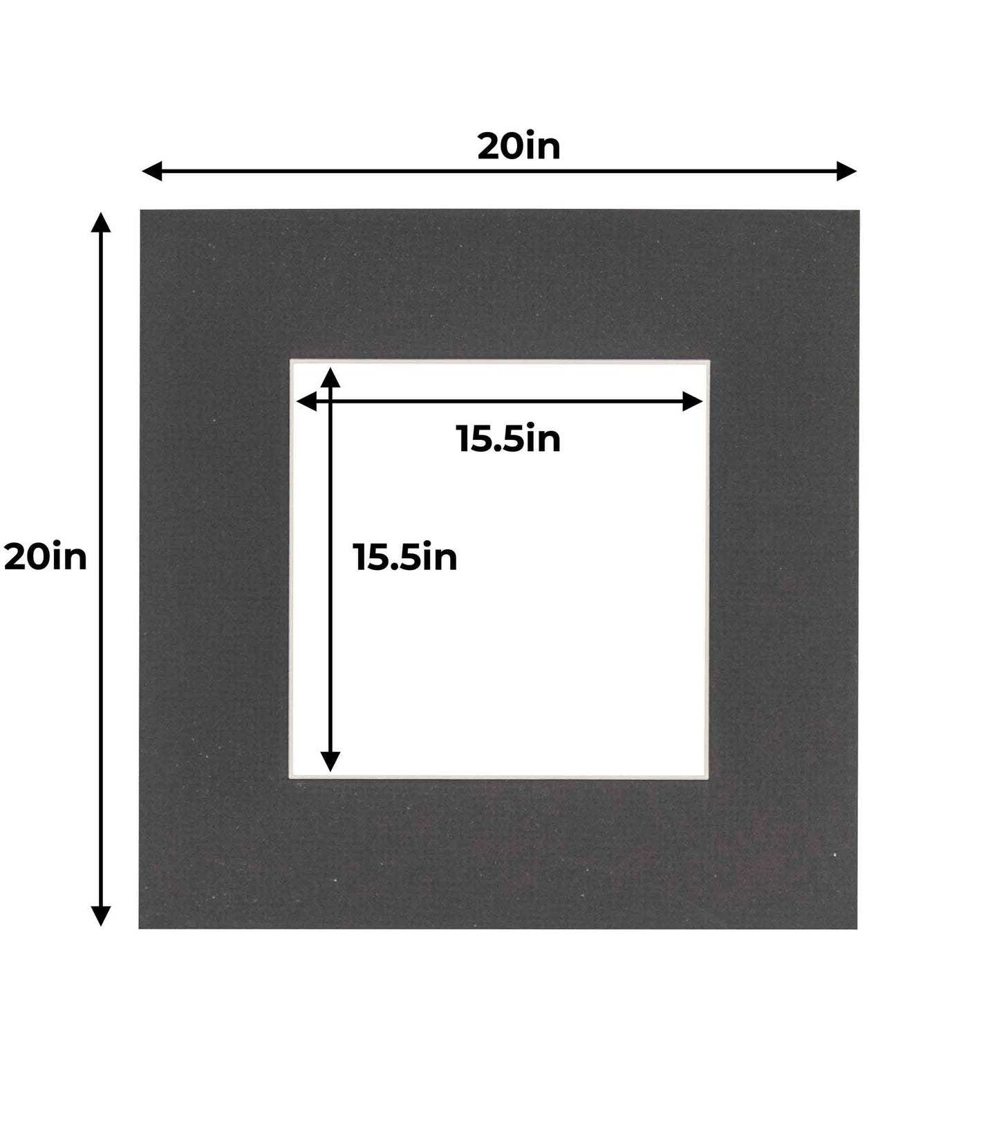 Pack of 10 Textured Black Precut Acid-Free Matboard Set with Clear Bags & Backings